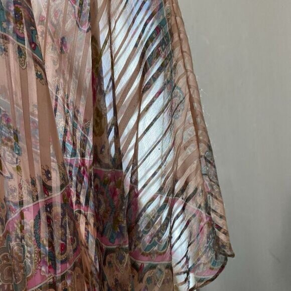 The Silk Farm Icinoo Vintage 100% Silk Dress Womens 10 Purple Paisley Sheer 70s - Picture 16 of 16